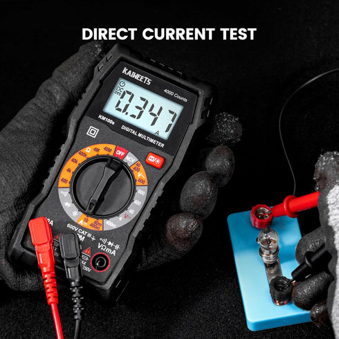 KAIWEETS Digital Multimeter, 4000 Counts Voltage Tester for Accurate Ohm Volt Amp Readings, DC/AC Voltmeter