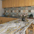 Stickyart Thick Grey Gold Liquid Marble Contact Paper for Cabinets, Peel and Stick Countertops for Kitchen Waterproof