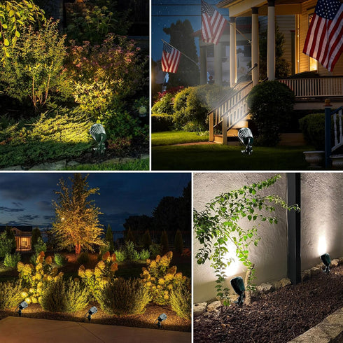 BYQY 2 Pack, 120V IP67 6000K 5 Christmas Spot Lights Outdoor Plug-in with Timer Remote Control, Waterproof Landscape