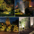 BYQY 2 Pack, 120V IP67 6000K 5 Christmas Spot Lights Outdoor Plug-in with Timer Remote Control, Waterproof Landscape