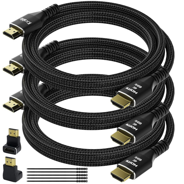 4K HDMI Cable 8 Feet (3 Pack), Ultra HD HDMI 2.0 Cable,
