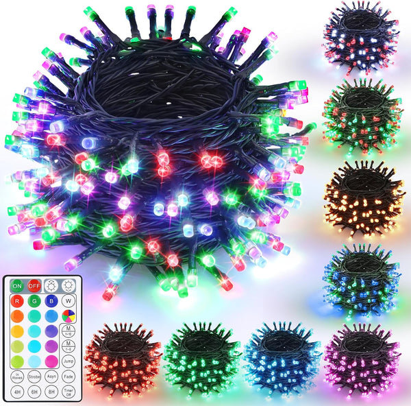 iBaycon Color Changing Christmas Lights, 66FT 200 LED RGB Christmas String Lights