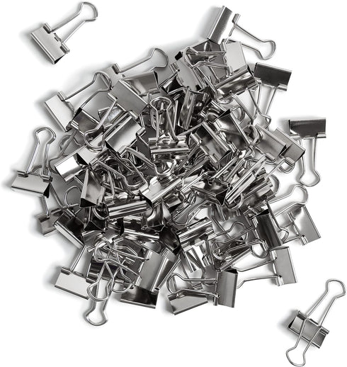 U Brands Small Binder Clips, Metallic Silver, Office Organization Supplies, 19mm, 72 Count by U Brands