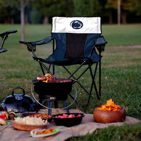 Logo Brands NCAA Penn State Nittany Lions Elite Portable Chair - Premium Outdoor Chair with Cup Holder, Powder-Coated