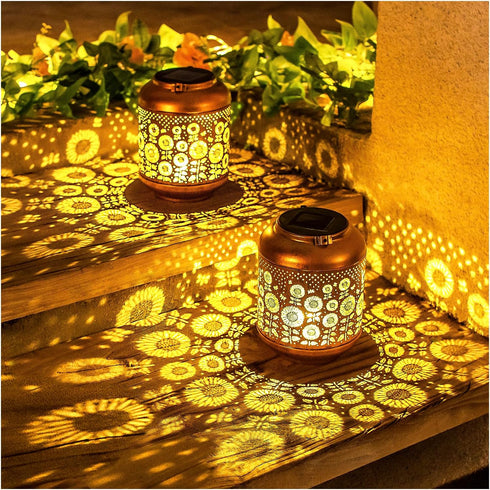 Mothers Day Gifts for Mom Sunflower Solar Lanterns Outdoor Waterproof Hanging Solar Lights Sunflower Gifts for Women