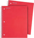 Mintra Office Durable Spiral Notebooks, 3 Subject, Red, College Ruled, 2 Pack