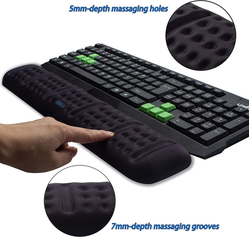 BRILA Ergonomic Keyboard Wrist Rest Support Cushion Pad, Soft Memory Foam Gel Padding for Office Work