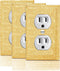Gaocai 3 Pcs Silver Shiny Golden Rhinestones Light Switch Cover Plate, Decorative Wall Plate Covers