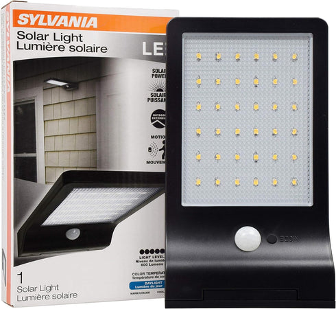 SYLVANIA Solar Flood Light Luminaire with Daylight Sensor, LED and Battery Included, 5000K, Black Finish - 1 Pack