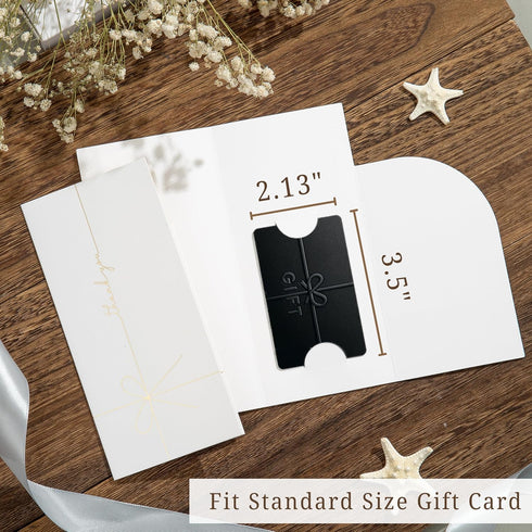 Set 20 20 24 Elegant Ribbon-Style Money Cards with Envelopes - Cards with Gold Foil, Envelopes, Sealing Stickers
