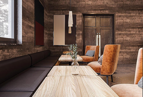 Dimoon Wood Wallpaper, 197''x17.7" Brown Peel and Stick Vintage Distressed Wood Grain for Cabinets