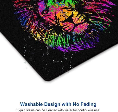 Small Computer Mouse Pad with Personalized Watercolor Lion Design, Non-Slip Rubber Office Mousepad