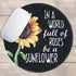 Eleville Mouse Pad with Sunflower Design, Motivational Words of Wisdom for Office Home Travel