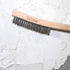 Stainless Steel Wire Brush, 14" Long Curved Beechwood Handle for Cleaning Rust, Large