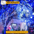 144LED 8 Meteor Shower Lights, Blue Holiday Outdoor Illumination with Tubes, Waterproof Hanging Display for Garden Yard
