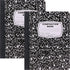 Emraw Marble Composition Notebook - Wide Ruled Black and White, 100 Sheets, 2 Pack