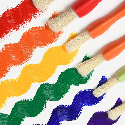 READY 2 LEARN Triangle Grip Paint Brushes - Set of 6, 3 Sizes, 18m+ - Easy Grip for 2-4 Year Olds