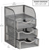 Mind Reader Desktop Accessory Storage, Metal Mesh Paper Binder Clip Basket for Workspace, Silver