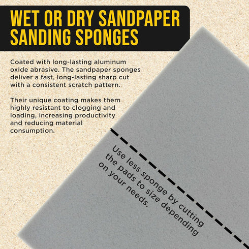 10-5.5" 4.5" (320 400 Dura-Gold Very Fine Cut Sanding Sponges, Box of x to Grit) Performance Conform & Flex Wet or Dry