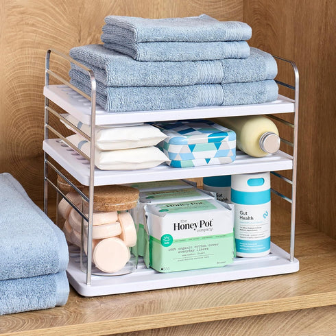 YouCopia UpSpace Cabinet Box Organizer, Adjustable Kitchen Pantry Shelf for Plastic Wrap and Foil Storage, Large