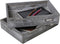 Set of 2 Ash Gray Wood Document Letter Paper Trays - Stackable Decorative Office Desktop File Organizer