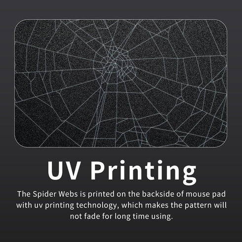 GMKWTL 410mm*310mm, XVX Glass Mouse Pad for Gaming, Black Spider Webs Hard Gaming Mousepad, Professional Large Mouse