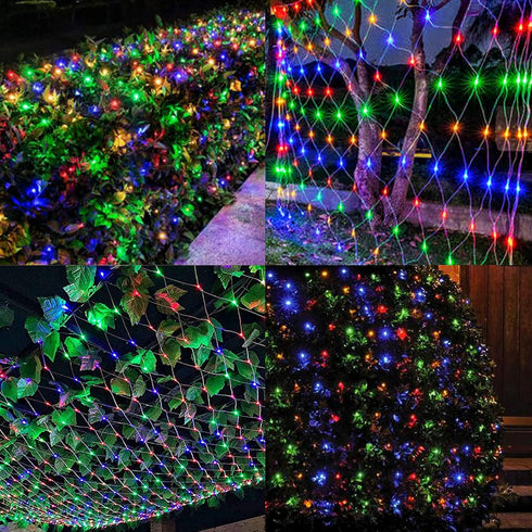 12FT 5FT 360 8 WATERGLIDE Outdoor Christmas Net Lights, x LED Mesh String Light with Lighting Modes, Connectable Light