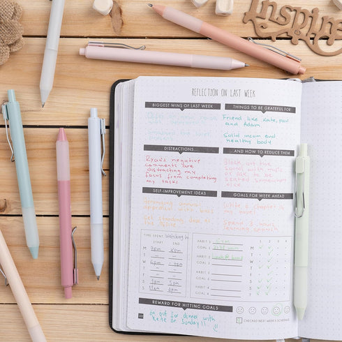 Pastel Colored Gel Pens 8 Pack - Aesthetic Cute Pens with Smooth Writing for Journaling and Bible Note Taking