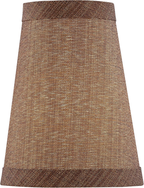 Aspen Creative 51051-2, 2-1/2" 4" 5" Set 2 Hardback Empire Transitional Clip-On Chandelier Shade, Gold Dark Brown