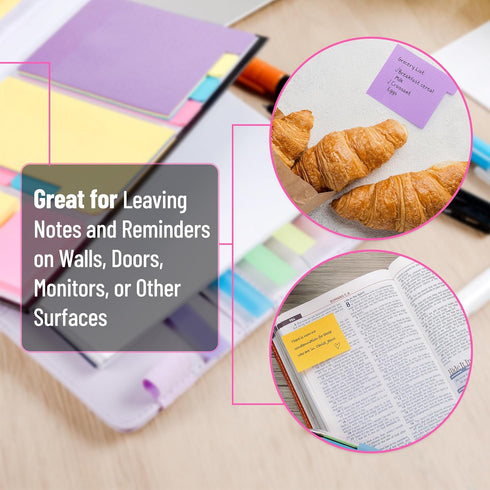 Mr. Pen Sticky Notes Set, 410 Pack, School and Office Supplies, Planner Sticky Note Dividers Tabs, Book Notes