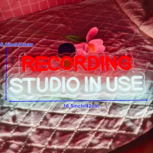 YJHSPYSJNH Recording Studio in Use Neon Sign,Recording in Progress Neon Light for Recording Room Music Studio Game Room