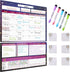 White Board Calendar Dry Erase, Magnetic Planner for Fridge & Wall - 10.5" x 16.5" with 5 Markers & 6 Adhesive Hooks