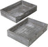 Set of 2 Ash Gray Wood Document Letter Paper Trays - Stackable Decorative Office Desktop File Organizer