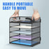 Supeasy 5 Trays Paper Organizer - Mesh Desk File/Letter Organizer, Black Paper Sorter for Office, Home, School
