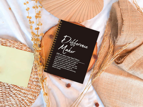 Difference Maker Appreciation Gift, Meeting Notebook for Work, Thank You Gifts for Leader Mentor Manager Boss, Office Supplies Social Worker Notebook, Coworker Gifts, Hardcover Spiral Notebook 5.5 x 8.3