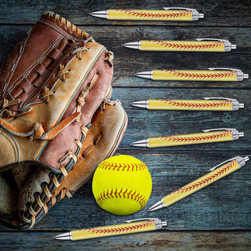 Thenshop 40 Pcs Cute Softball Football Volleyball Ballpoint Pens, Comfortable Writing Retractable Pens for Kids and