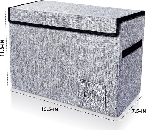 Leffis Comic Book Storage Box, 15.5" X 7.5" X 11.3", Collapsible Short Box with Lids Holds 150 Comics