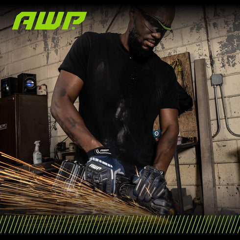 AWP Pro Protect Work Gloves for Men and Women - Full TPR Impact Protection, X-Large