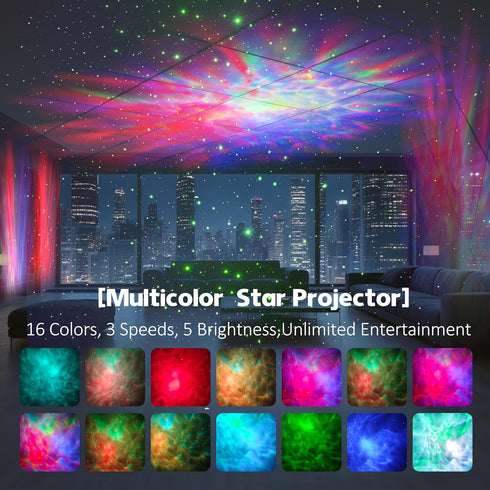 SICCOO 16 Apollo Star Galaxy Projector Night Light with Light Effects, Nebula Ceiling LED Lamp for Bedroom and Room