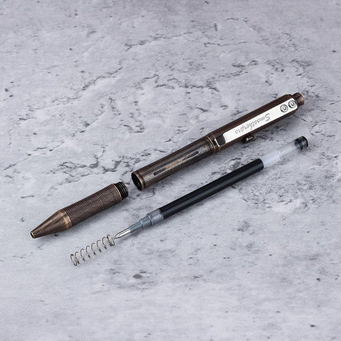 SMOOTHERPRO Solid Brass Bolt Action Pen – Compatible with Pilot G2 Refill, Heavy Weight for Tremor Parkinson Arthritic