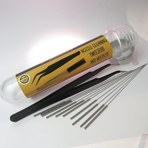 3D Printer Nozzle Cleaning Kit - Stainless Steel Tool Kit with 0.4mm Needles and Tweezers, Set of 11