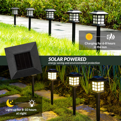 Lights,12 Pack SOLPEX Solar Outdoor Solar Path Lights, Walkway Lights Outdoor, Garden Light, Solar-Powered Pathway