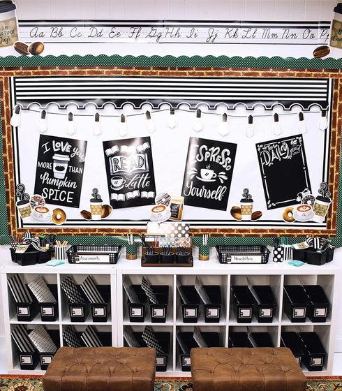 Schoolgirl Style - Simply Stylish | Cursive Mini Bulletin Board Set | Alphabet Line