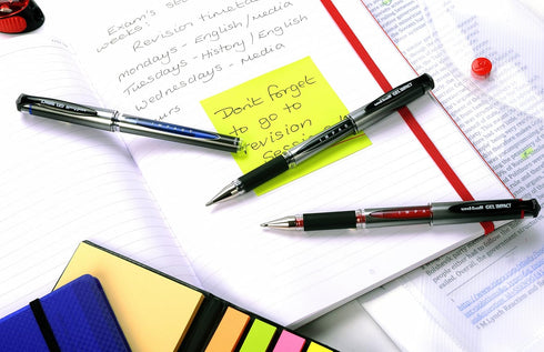 uni-ball UM-153S Signo Impact Gel Pens, Black Gel, 1mm Nib, Pack of 12 with Rubber Grip