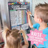 Magnetic Chore Chart for Kids, Dry Erase Reward System for Adults, Fiesta Chalk Responsibility Board for Family