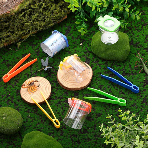 20 Pack Set Halloscume Insect Bug Viewer Kit for Kids with Tweezers Explorer Outdoor Bug Catcher Containers for Insects