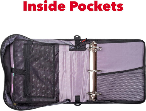 Case-it The Mighty Zip Tab Zipper Binder - 3 Inch O-Rings, 5 Color Tab Expanding File Folder, 600 Sheet Capacity