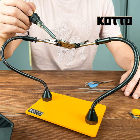 2 Pack Magnetic Flexible Gooseneck Metal with Alligator Clips, Helping Hands Tool for Soldering and Crafts
