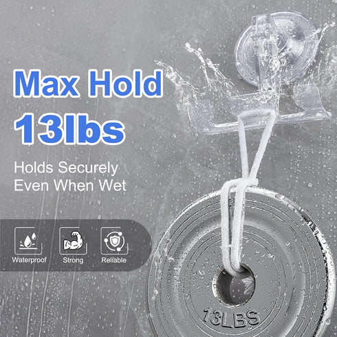 ANDGOO Razor Holder for Shower, Powerful Suction Cup Hooks for Towel, Loofah, Shaver, Suction Cup Hanger, No-Damage