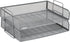 Mind Reader 2 Pcs. Stackable Paper Tray, Metal Mesh Desktop Organizer for File Storage, 14" L x 9.75" W x 6" H, Silver